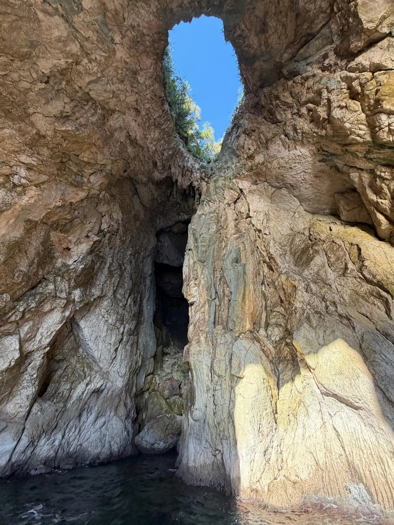 Sea cave along the route