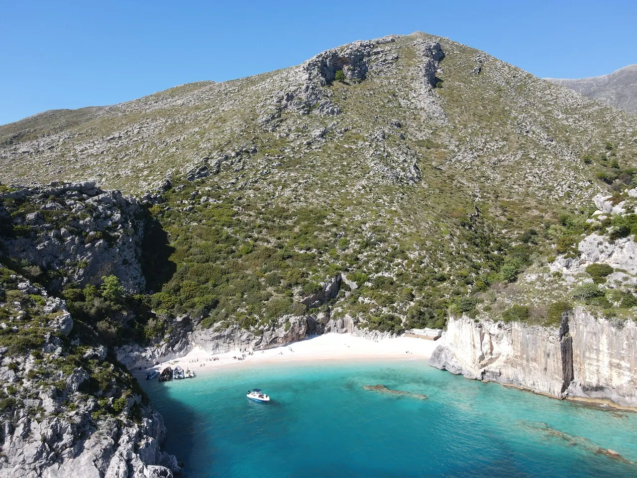 Dramatic limestone cliffs at Gramma Bay